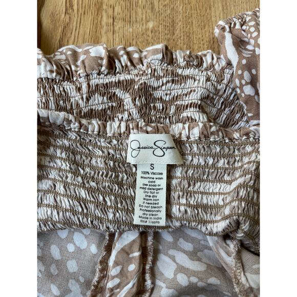 Jessica Simpson Midi Tropical Sweetheart Neck Puff Sleeve Dress Size Small - Picture 6 of 6